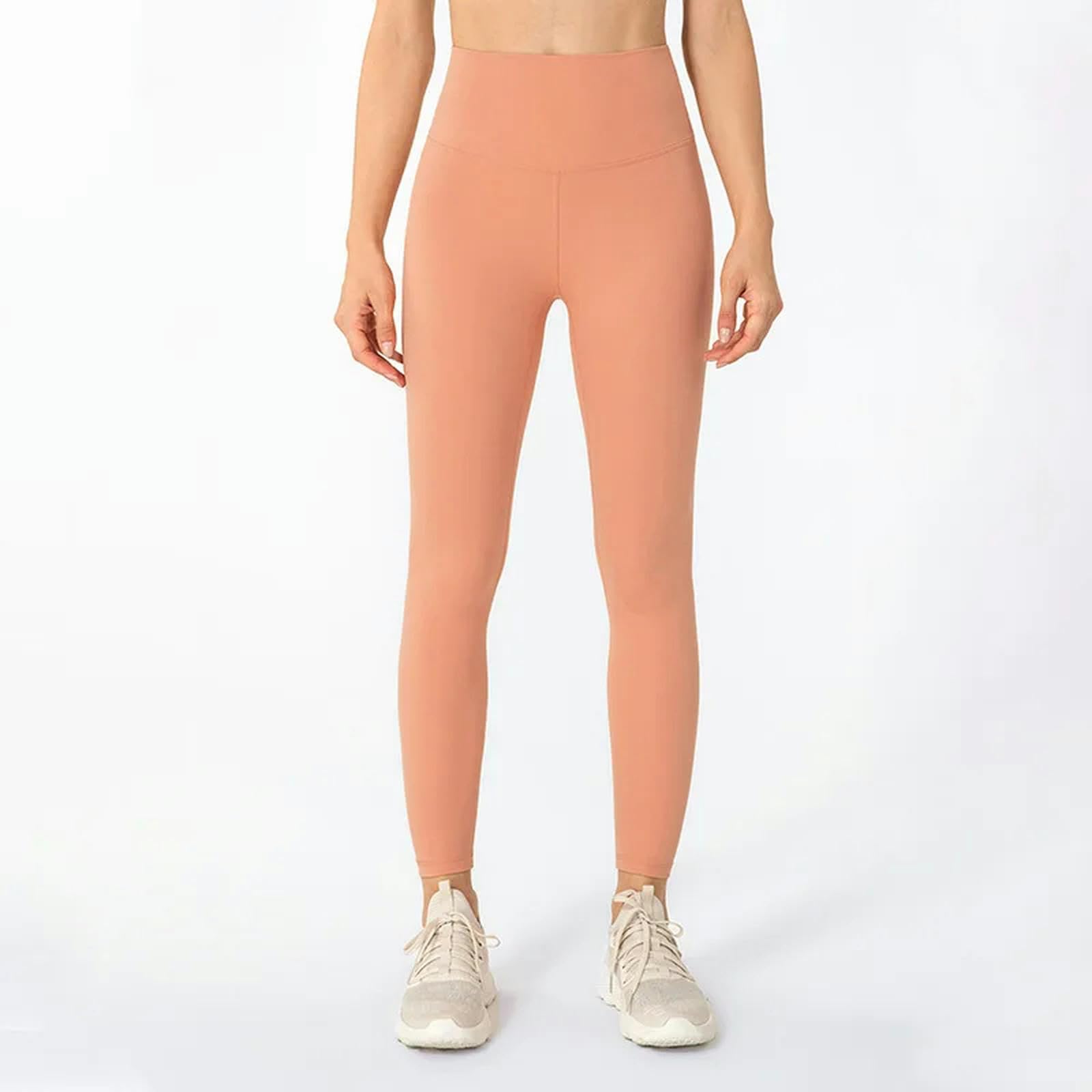 Legginsy dla kobiet UK damskie Nude wysoka talia brzoskwinia pośladki joga legginsy fitness ćwiczenia siłownia spodnie sportowe z