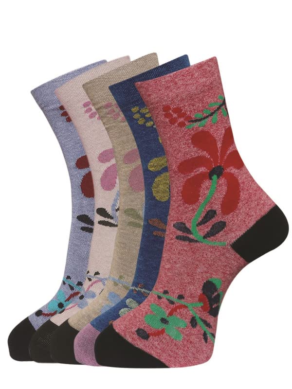 Crew Thumb Socks For Womens In Assorted Color (Pack of-5)-image-39