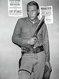 Steve Mcqueen With Sawed-off Shotgun Photo Art Print by PHOTOOH! ~ Wall Art Photo Posters Canvas Photograph RePrint RP (8 x 10 GLOSSY PRINT)