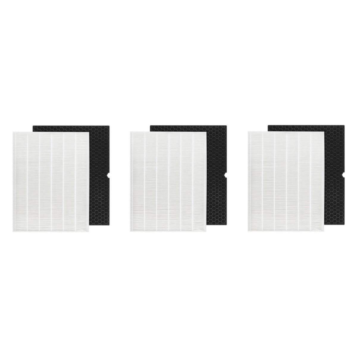 116130 Replacement Filter H for Winix 5500-2 AM80 Plasmawave Air Purifier, True HEPA Filter and Activated Carbon Filter Combo Pack 3×True HEPA Filters + 3×Activated Carbon Filters