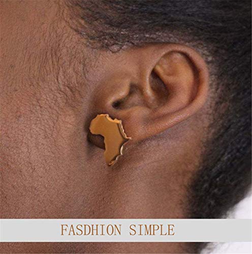 Chic Stainless Steel African Map Studs Earrings Hypoallergenic Gold Silver Traditional Ethnic Post Stud for Women Girls Statement Jewelry Gifts4
