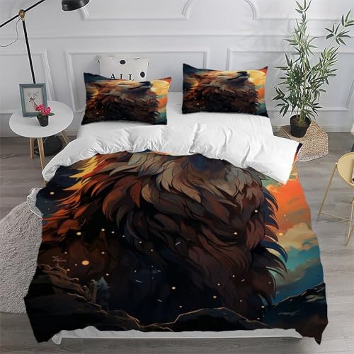 Parure de couette lune du loup microfibre 3 pièces pour lit super king