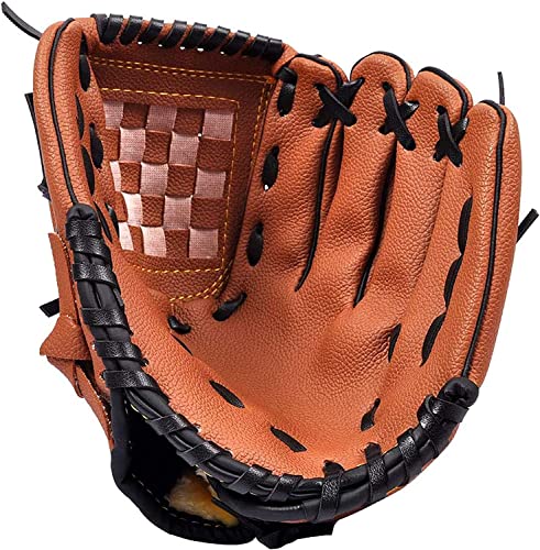 Senlunek Baseball Glove, Softball Mitt Left Hand Glove, Men's Adult And Youth Baseball Glove,For Practicing, Training, Team Game Competition Training,Gift [Right Hand Throw] (10.5 Inch, Brown) #TOP27