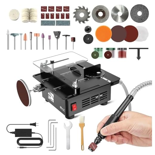 Mini Table Saw, Mini Table Saws for Crafts, Multi Functional Table Saw, Portable Desktop Electric Saw for Cutting,Grinding,Engraving Drilling.Speed & Angle Adjustable,for Wood/PCB/Acrylic/Plastic
