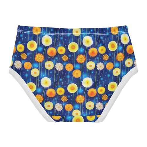 Joisal Stylish Toddler Underwear Floral 2t Cotton Panties Little Girl Starry Sky Flowers Yellow Kids Briefs Undies2