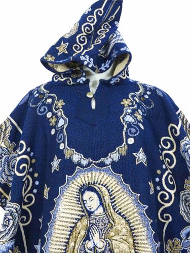 Leos Imports Womens Soft Mexican Poncho Virgen de Guadalupe2