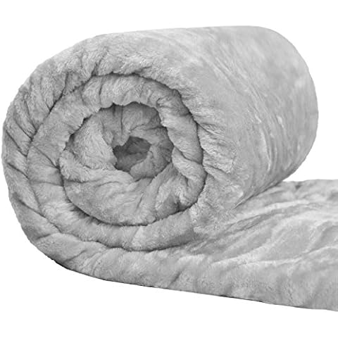 *Textile.Plus* Double Blanket Mink Sofa Bed/Faux Fur Throws Warm and Cosy Blanket 150 x 200 (Grey) Cover