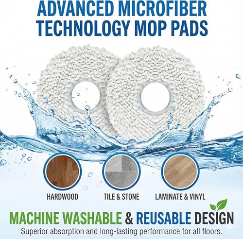 Image of Fiberfix 10pcs Replacement Mop Pads for ECOVACS DEEBOT X1 Omni /X1 Turbo /T20 Omni /T10 Omni /X2 Omni /T30S /N30 Pro Omni /N30 Omni /T30S AI /T30S Pro /T50 OMNI /T50 PRO OMNI /T50 MAX PRO Omni /Yeedi m12 pro+