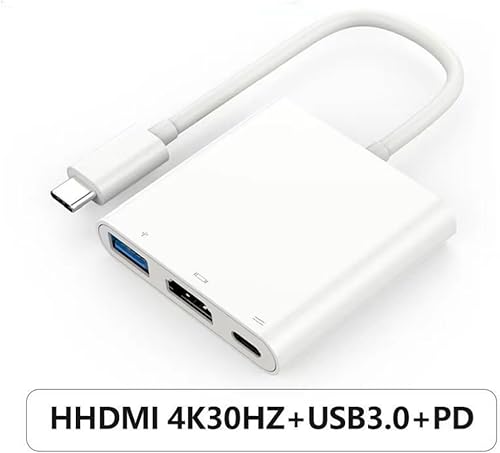 Miniatura 2 de Estación de acoplamiento 4K 30Hz 3 en 1 sin demora convertidor PD a HDMI Adaptador de teléfono celularportátil Puerto HDM Tipo C USB 3.0 Soporte