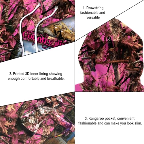 Image of PriAmi Custom Camo Hoodie for Women, 3D Pullover Hunting Sweater Gift