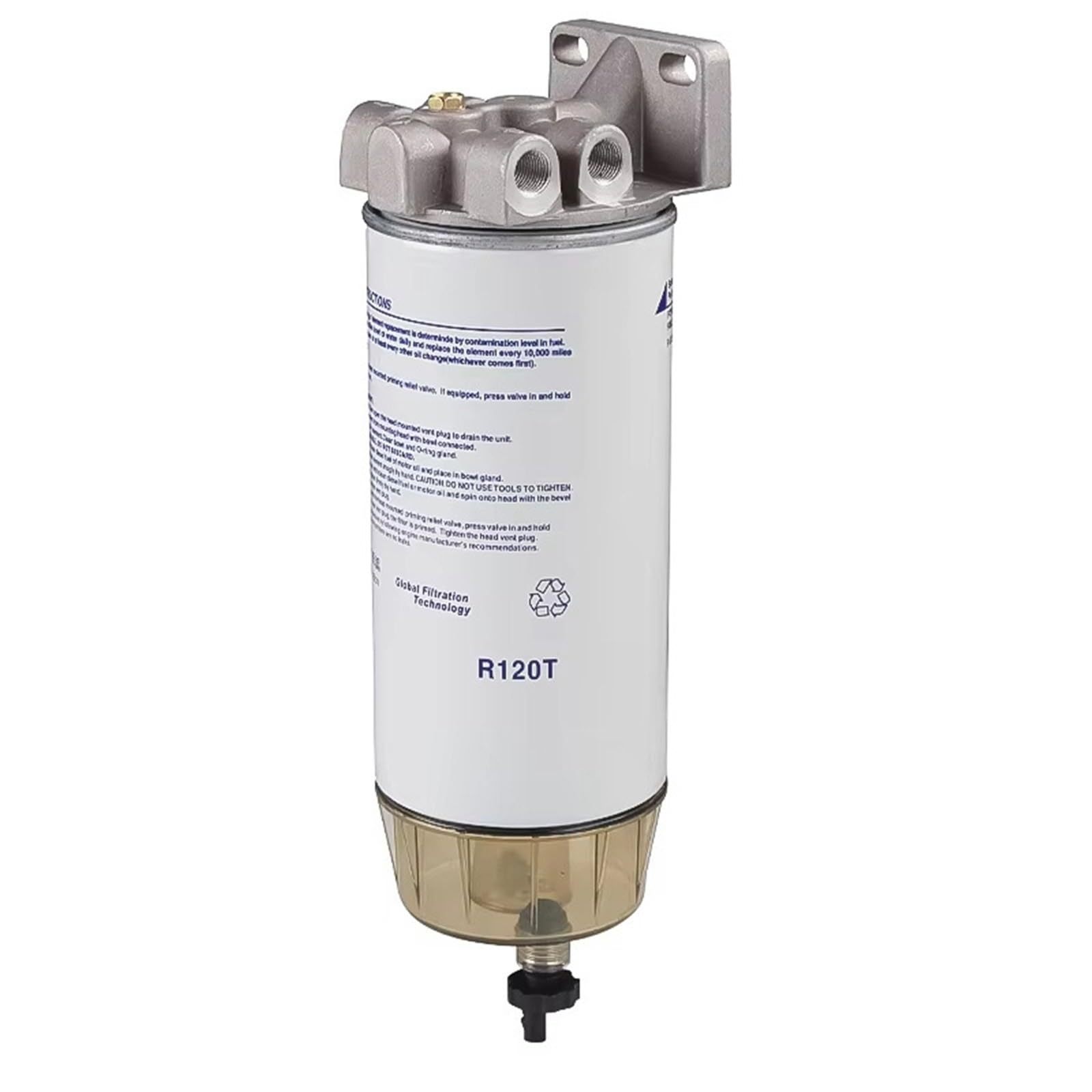 1 conjunto separador de aceite y agua R120T adecuado for pequeños motores diésel en lanchas rápidas y petroleros.