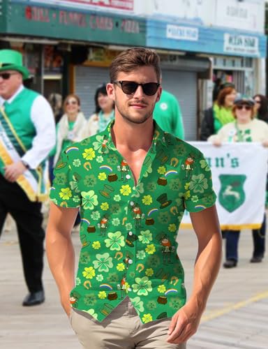Image of Yoimira Hawaiian Shirts for Men, Print Mens Casual Short Sleeve Button Down Shirts Floral Aloha Beach Shirt