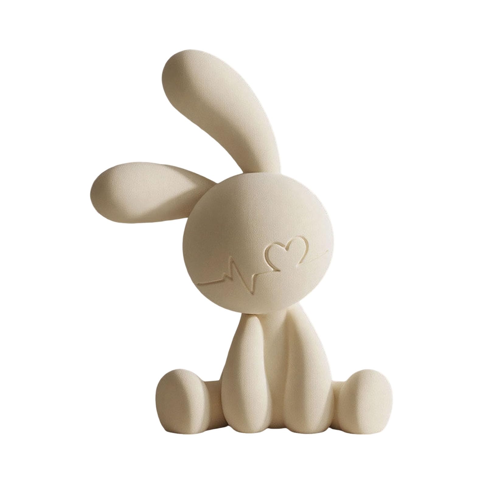 Virelynx 3D Printed Bunny Figurine – Modern Sitting Rabbit Sculpture, Small Animal Statue for Living Room Home Bookshelf Decor