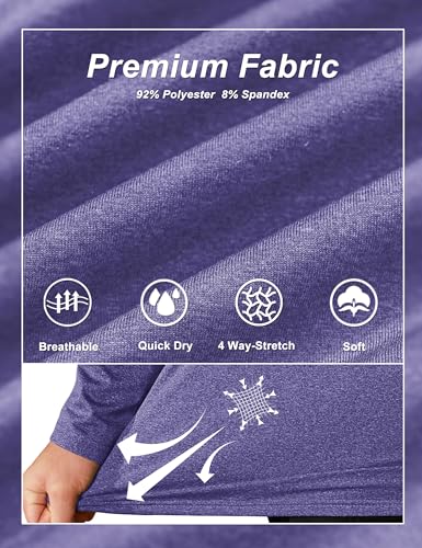 Image of TACVASEN Men's Sports Shirts 1 /4 Zip Long Sleeve Fleece Lined Running Workout Pullover Tops Sweatshirt