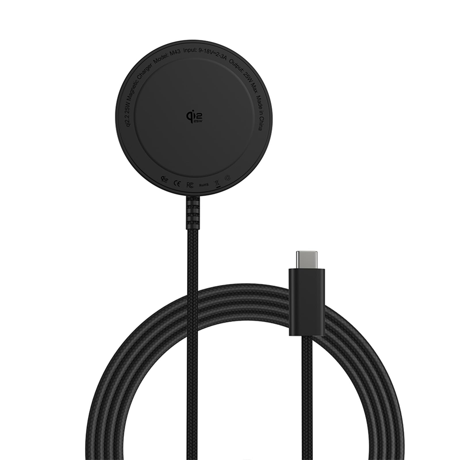 Magnetic Wireless Charger, 25W 5ft Qi2 Fast Charging Pad Compatible With MagSafe for iPhone Air/17e/17/16/15/14/13/12, AirPods 4/3/2/Pro, Pixel 10 Series & More(No Adapter)-Black — view 8