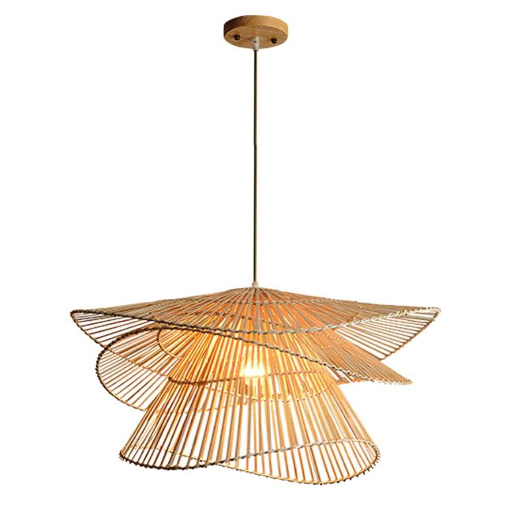 CJSLXGBL Woven Pendant Light Boho Chandelier, Rattan Pendant Lights Kitchen Island, Farmhouse Pendant Lighting With Boho Chandelier Light Fixtures For Living Room Bedroom Restaurant Cafe Teahouse Bar