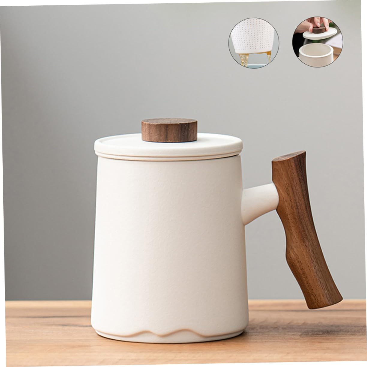 Taza De Cerámica Con Infusor y Filtro Diseño Elegante Con Mango Para Café y Té Uso Casa Oficina y Restaurante