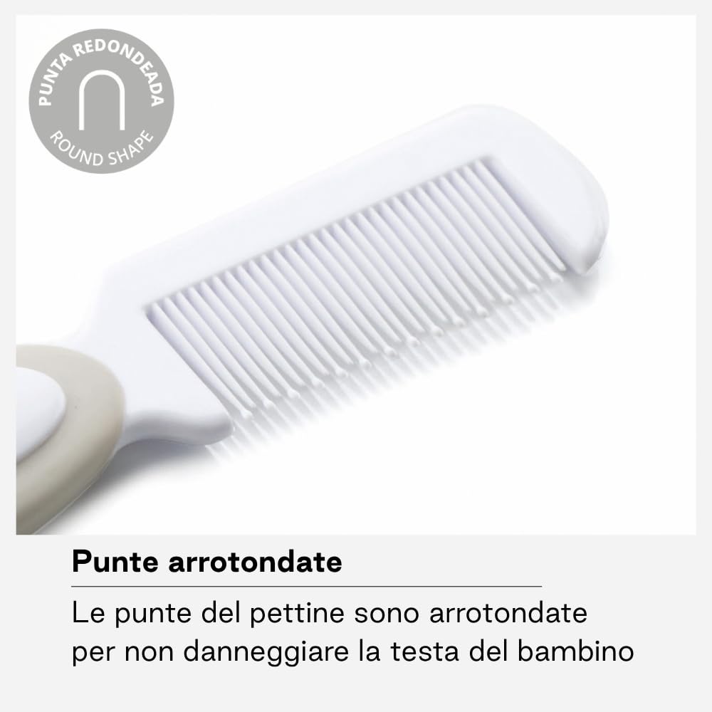 Jané Set Spazzola e Pettine Neonato, Setole Naturali, Punte Arrotondate, dalla Nascita, Beige