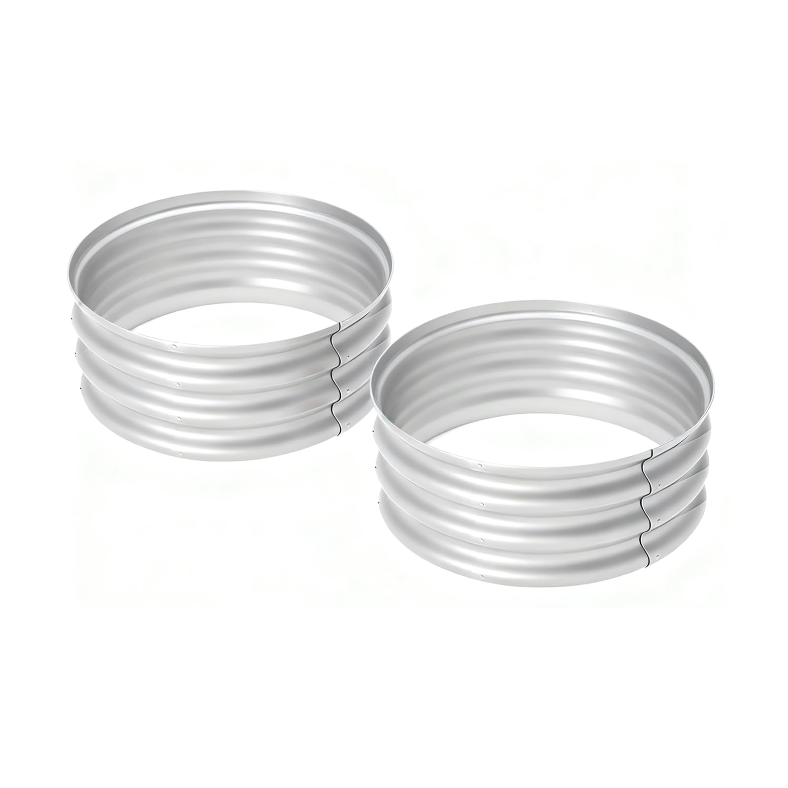Bamworld huerto Urbano Elevado Redondo 2 Piezas 60x30cm huerto Urbano Exterior metálico galvanizado Jardinera terraza Resistente para Verduras Flores y Hierbas