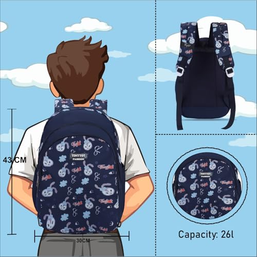 Image of Tinytot 26 Litre, Stylish & Trendy Bag Water Resistant High Storage School Backpack College Backpack Travel Laptop Backpack Bag for Boys Girls & Women, 2nd Standard Onward, (18 Inch)