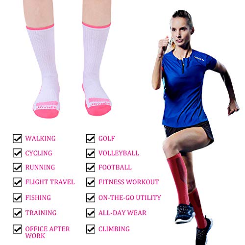 JOYNÉE Womens-Crew-Athletic-Socks Cushion Running Socks with Moisture Wicking for Sports and Daily Wear 6 Pairs4