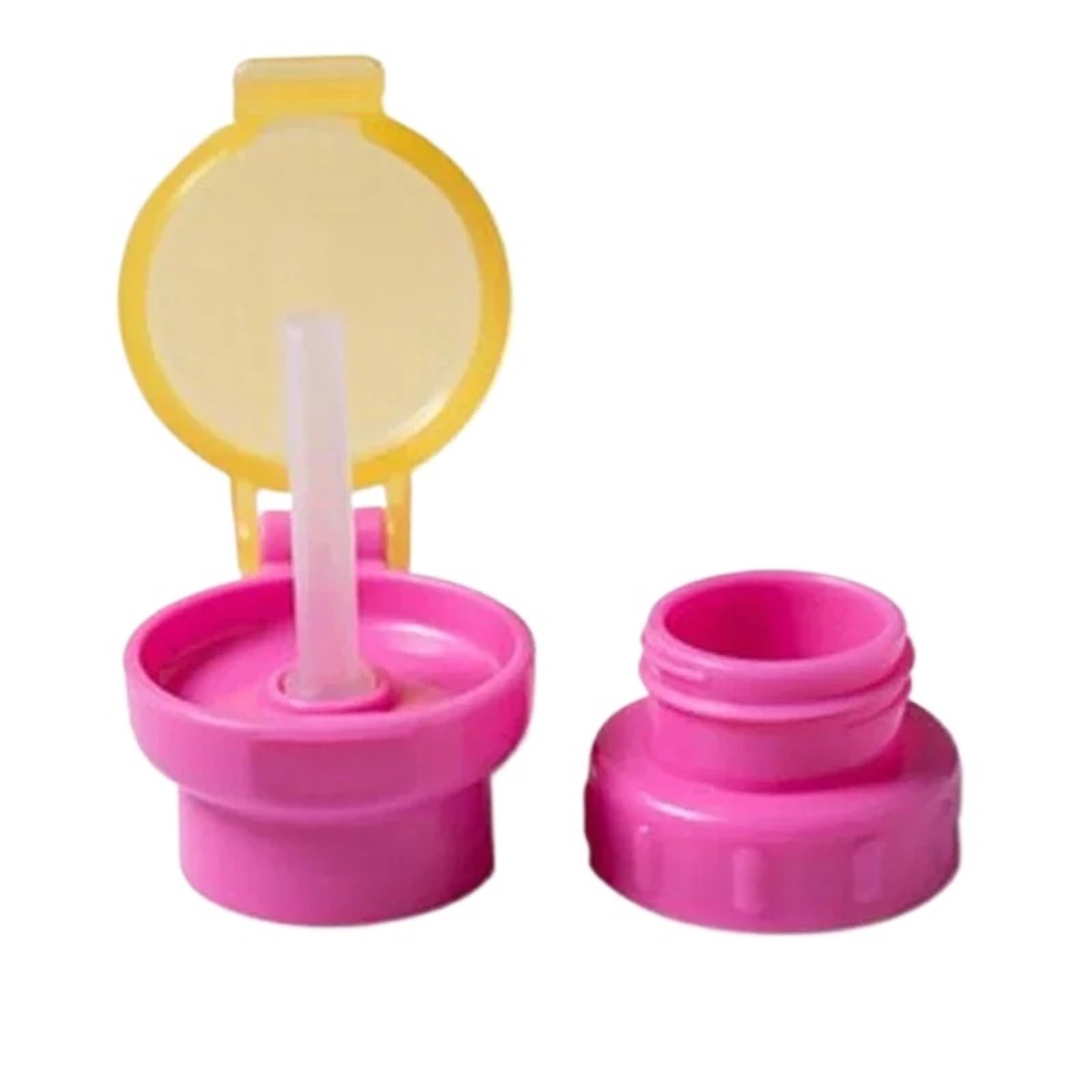 Eowstar 2pcs Spill Proof Water Bottle Cap with Straw - Sippy Cup for Safe Drinking(Yellow)