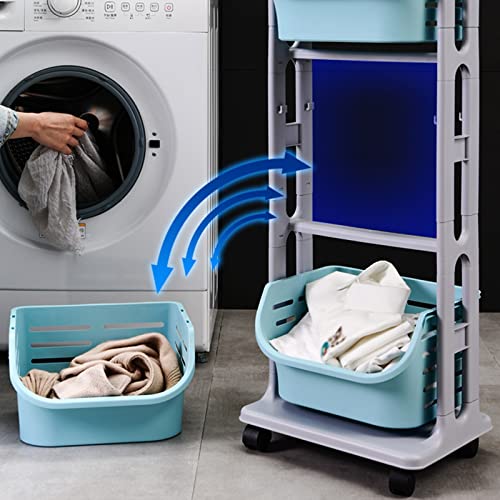 Carrito multiusos para despensa y armarios con cestas de plástico apilables 4