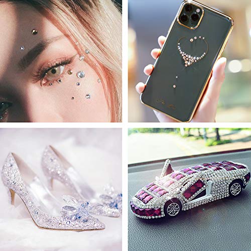 Outuxed 1725Pcs Clear Rhinestones Stickers Self Adhesive Bling Gems Jewels Stickers, Stick On Rhinestone Strips For Hair Face Nail Makeup Clothes Shoes Bags Diy Craft, Assorted Size #TOP6