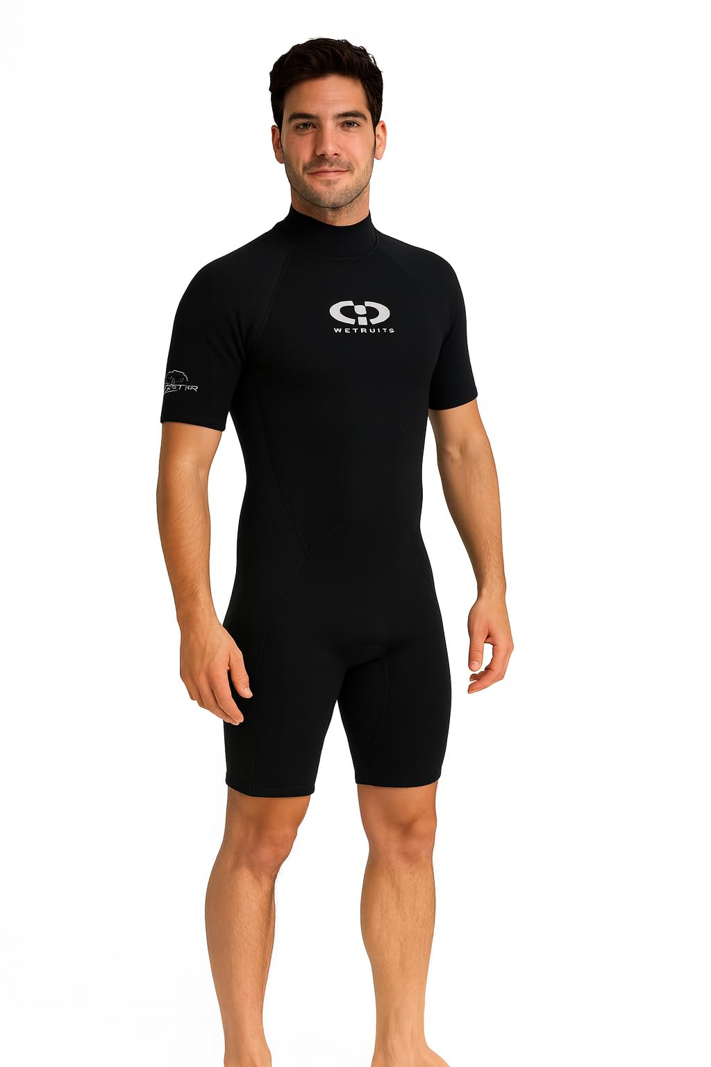 Men’s TWF Shorty/Shortie Wetsuit – 3mm Neoprene CIC Short Wetsuit for Surfing, Swimming, Kayaking, Snorkelling, SUP, Warm, Flexible, Comfortable Watersports Wet Suit (Black, M) — image 1