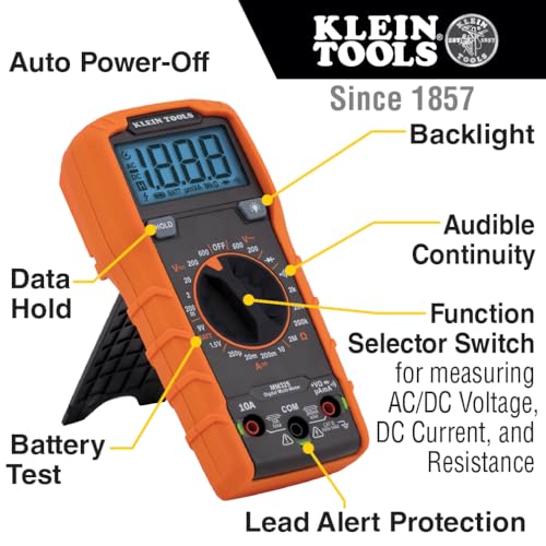 Klein Tools MM325 Multimeter, Digital Manual-Ranging 600V AC/DC Voltage Tester, Tests Batteries, Current, Resistance, Diodes, and Continuity - Image 4