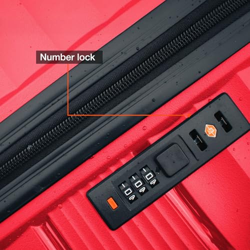 Image of Nasher Miles Mumbai Hard-Sided Polypropylene Luggage Set of 2 | 65cm & 75cm | 8 Wheels Medium & Large Trolley Bag for Travel | Suitcase (Red)