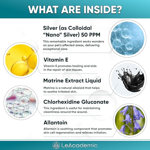 Wound Spray for Dogs & Cats – Hot Spot Treatment for Dogs to Help with Itching, Irritation, Rashes, Cuts, & Bites – Cat Wound Care Silver + Chlorhexidine Spray – Better Use with a Dog Cone – 4 Oz