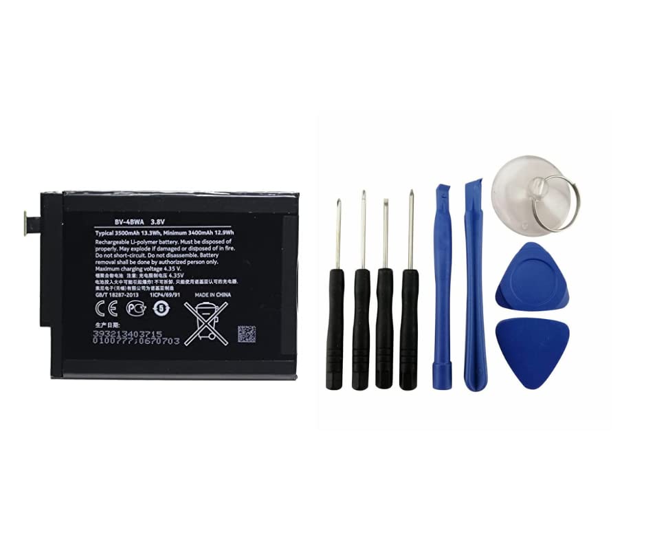 Audiosystem BATTERIA PER NOKIA LUMIA 1520 BV-4BW 3500MAH RICAMBIO PILA NUOVA, INCLUSO KIT MONTAGGIO BATTERIA