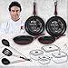 San Ignacio Set 4 sartenes VINUM 20, 24, 28 y 30 cm+ 4 fiambreras + 3 Utensilios, Aluminio Forjado, Especial Gas y vitro (no inducción)