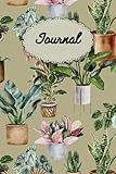  Journal: Modern & Stylish Sage/Brown Aesthetic Lined Notebook  Ruled Writing Paper  Popular Indoor Plants/Houseplants Design