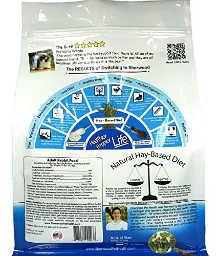 Sherwood Pet Health Rabbit Food-Adult, Timothy/Alfalfa Blend (Grain & Soy-Free) (Vet Used and Recommended) 10 lb. - Thumbnail 2