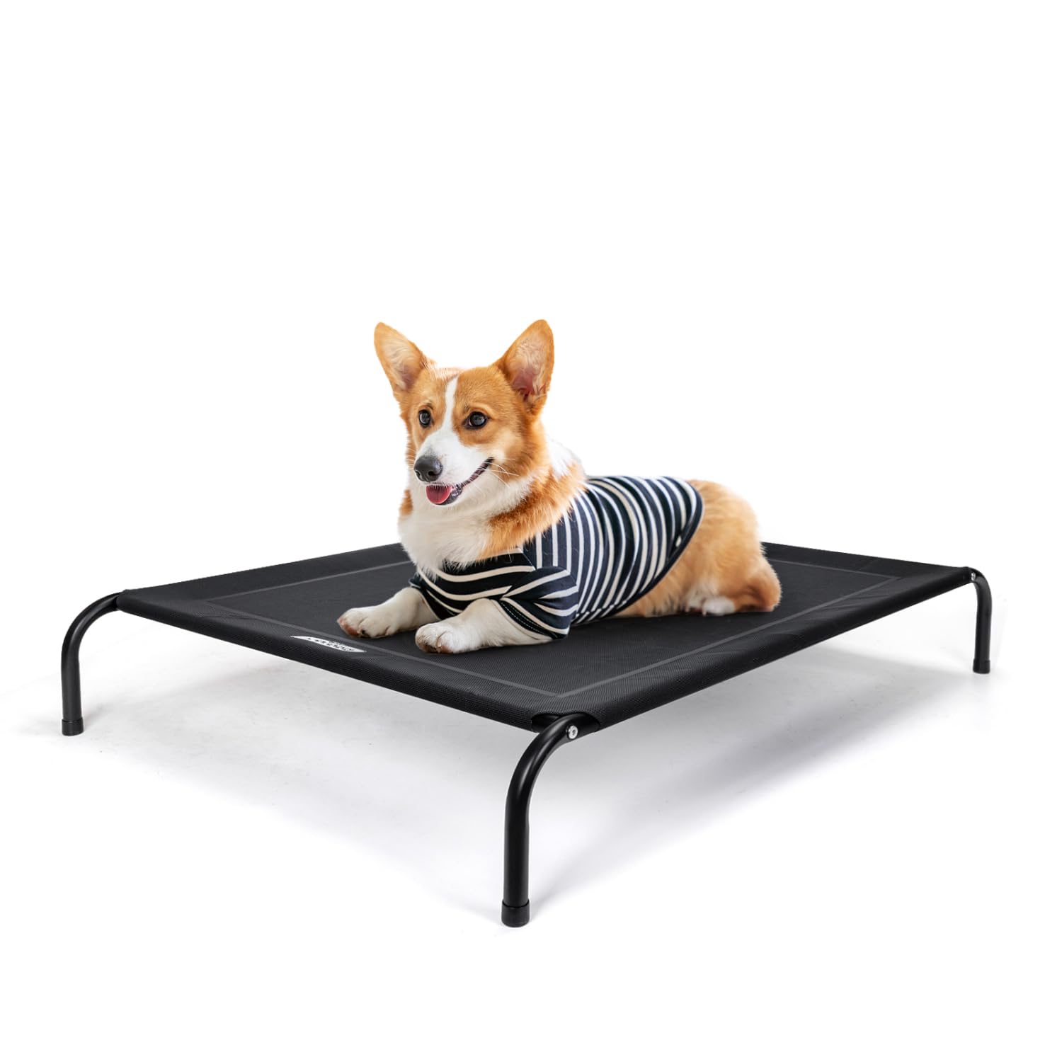 Nobleza Cama Elevada Perro Mediano, Cama Refrescante Perro, Cama de Mascotas Transpirable para Exterior Interior Jardín Terraza, Cama Perro Robusto Lavable, Negro, M, 105x80x20CM