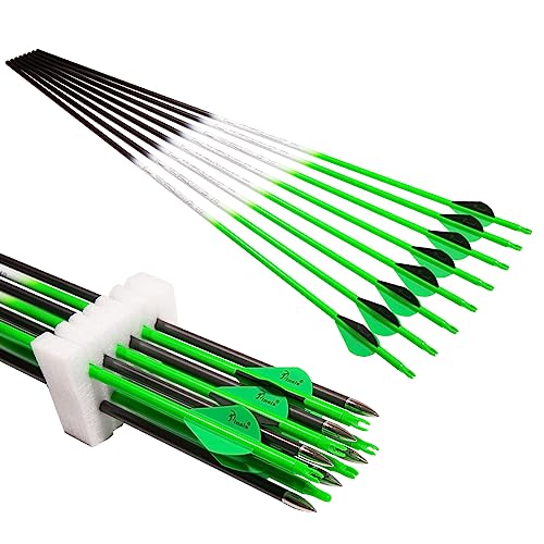 QunYing Archery Carbon Arrow 28 29 30 inch 300 340 350 400 Spine Practice Hunting Arrows for Compound Recurve Bow 12PCS Spine 300
