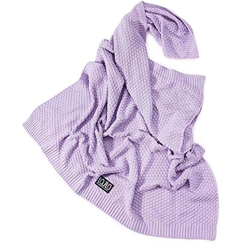 Lajlo - Knitted Throw Blanket | Bamboo | Soft Bubble | Perfect for Pram, Cotbed, Moses Basket | Antibacterial | Hypoallergenic | Warm & Cozy Cover