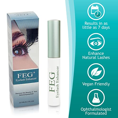 Feg Eyelash Rapid Eye Lash Growth Serum | For Lash And Brow | Fast Effective Growth Creates Longer & Darker Eyelashes | Natural Eyelash Serum To Grow Lashes | 3 Pack #TOP2