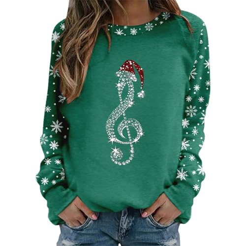 Damen Weihnachts Sweatshirt -Weihnachtspullover Langarm Frauen-...