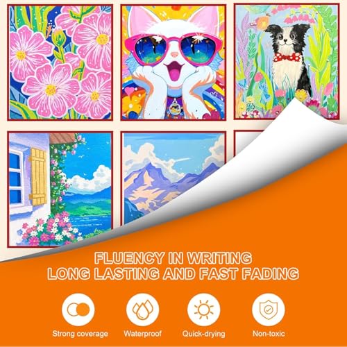 Image of Wafeeq Acrylic Paint Markers Set of 72 Colors | 0.7mm Fine Tip Waterproof Paint Pens | Quick Dry Acrylic Markers for Rock Painting, Glass, Wood, Canvas, Ceramic, Fabric & DIY Art Crafts