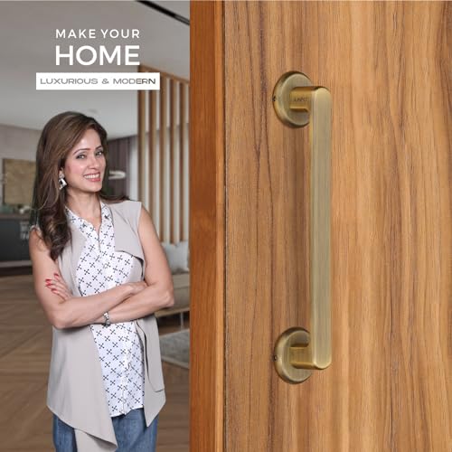 Image of LAPO Pull Handle for Main Door and Office Use | Premium 10 Inch Pull Bar | Antique Finish | Support 30-100mm Door Thickness | Suitable for Wooden Doors | 3 Years Warranty