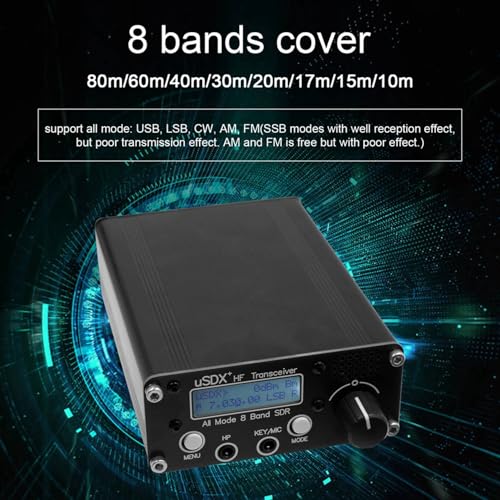 Lleva tu pasión por la radio al aire libre con el Transceptor SDR de 8 Bandas HF SSB QRP enchufe UE 6