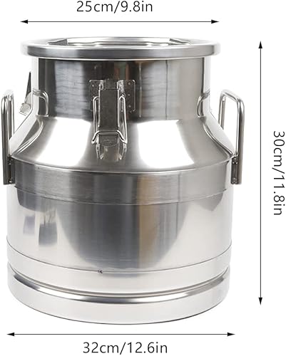 Miniatura 2 de Lechera de acero inoxidable de 3 galones de 12 litros, olla para lácteos con tapa sellada, cubo resistente 304, recipiente de almacenamiento de