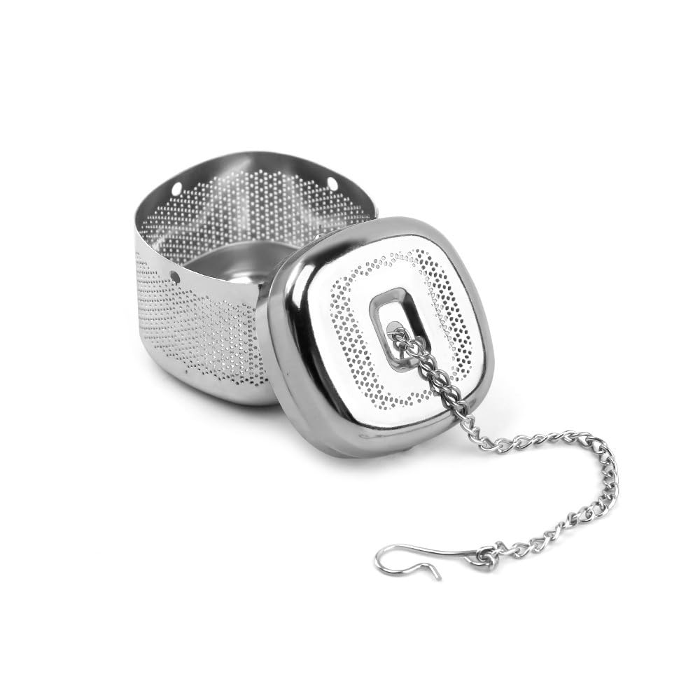 Tee-Ei aus Edelstahl, Netz-Tee-Ei, mit Kette für losen Tee, 2 Stück, ideal für Heimbrauen und Teeliebhaber