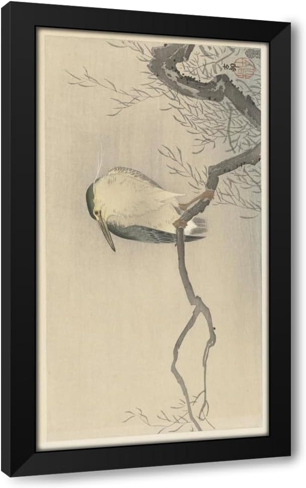ArtDirect Quack on whimsical branch (1900-1930) Custom Framed Art Print Giclee Print or Canvas Options with Various Sizes and Customization by Ohara Koson