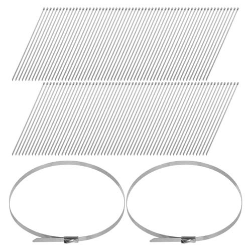 Abrazaderas metálicas de acero inoxidable autoajustables para cables, pack de 200 2