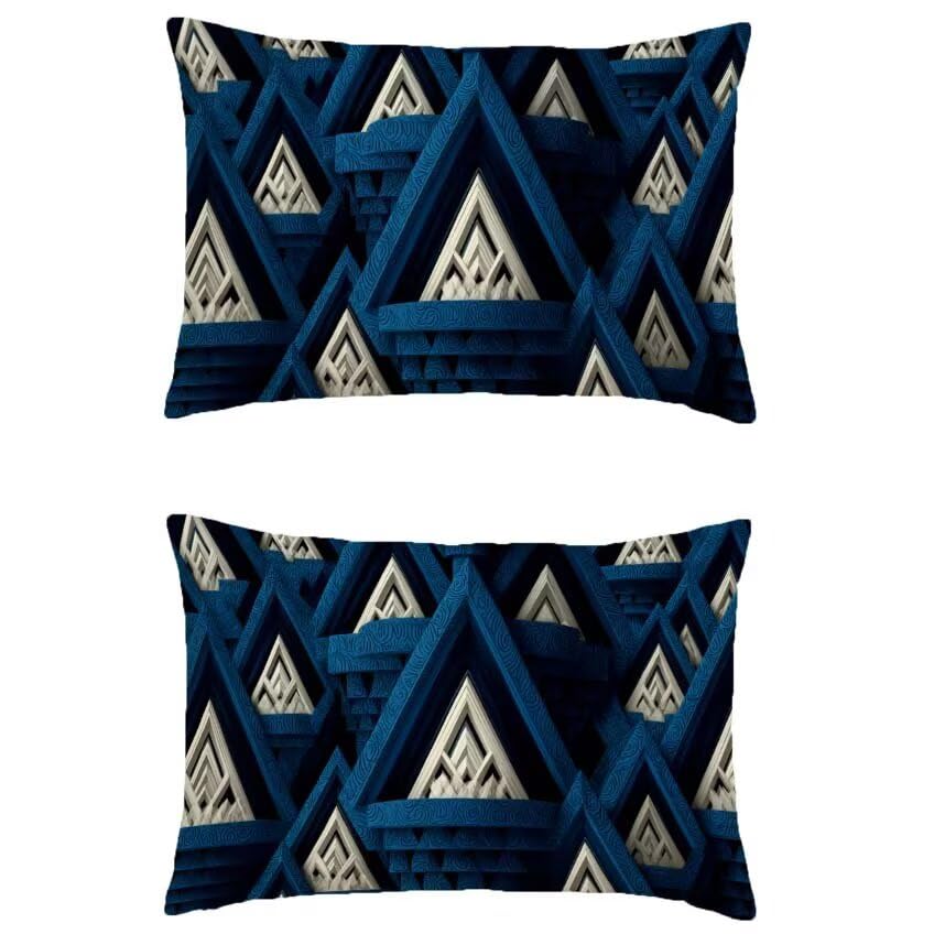 Cadeau decoration maison housse coussin exterieur marine geometrie