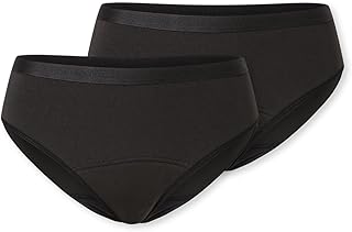 SCHIESSER Damen Periodenunterwäsche 2er Pack - Größe 34-52 - Slip aus recycelter Mikrofaser - 12h Auslaufschutz, atmungsaktiv, & geruchsneutral - bei starker Periode & Wochenbett